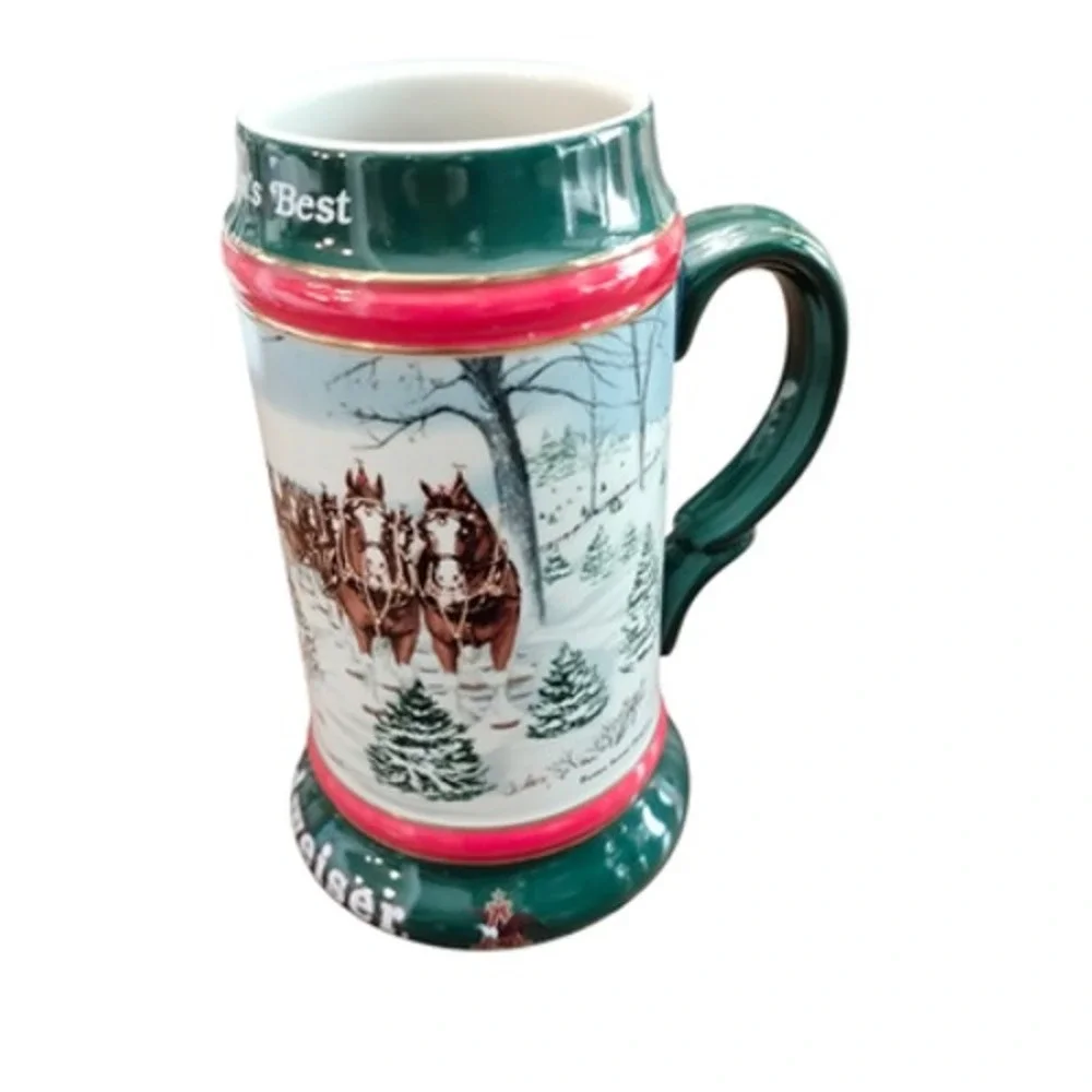 Vintage 1991 Budweiser Holiday Stein The‎ Season's Best Clydesdales Ceramarte